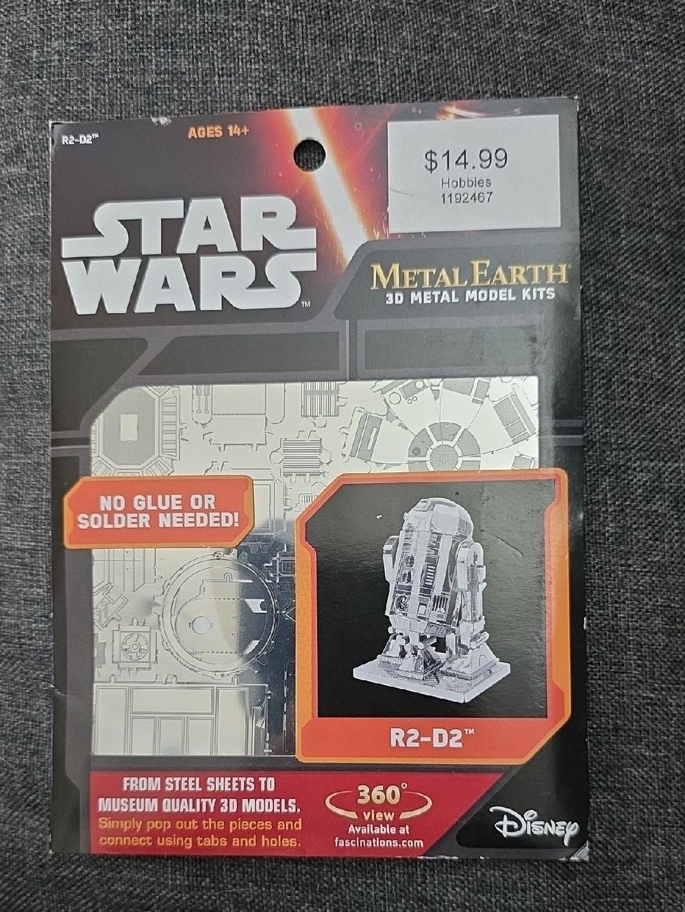 Star Wars Metal Earth R2-D2 3D Metal Model Kit - Black & Silver